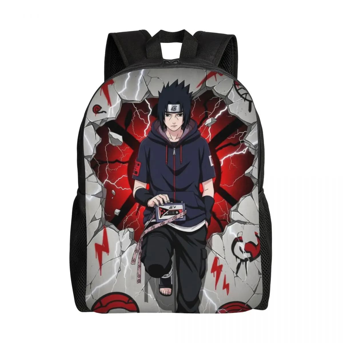 Zaino da Viaggio Personalizzato Uchiha Sasuke per Uomo e Donna, Borsa per Computer e Libri, Zaino per Studenti Universitari N-Narutoes