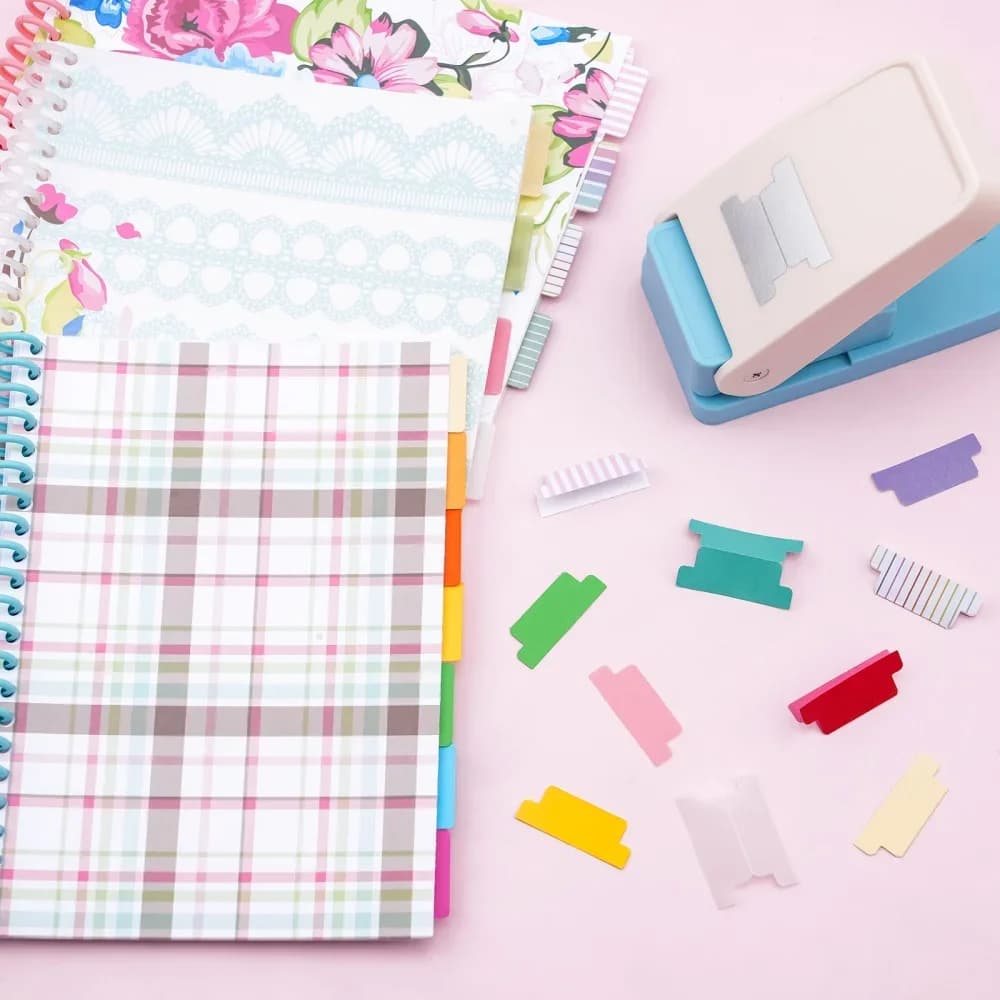 Punzonatrice per linguette Creatore di etichette fai-da-te Planner Punzonatrice per etichette Punzonatrice per carta per riviste Notebook Album di ritagli Strumento per la creazione di carte