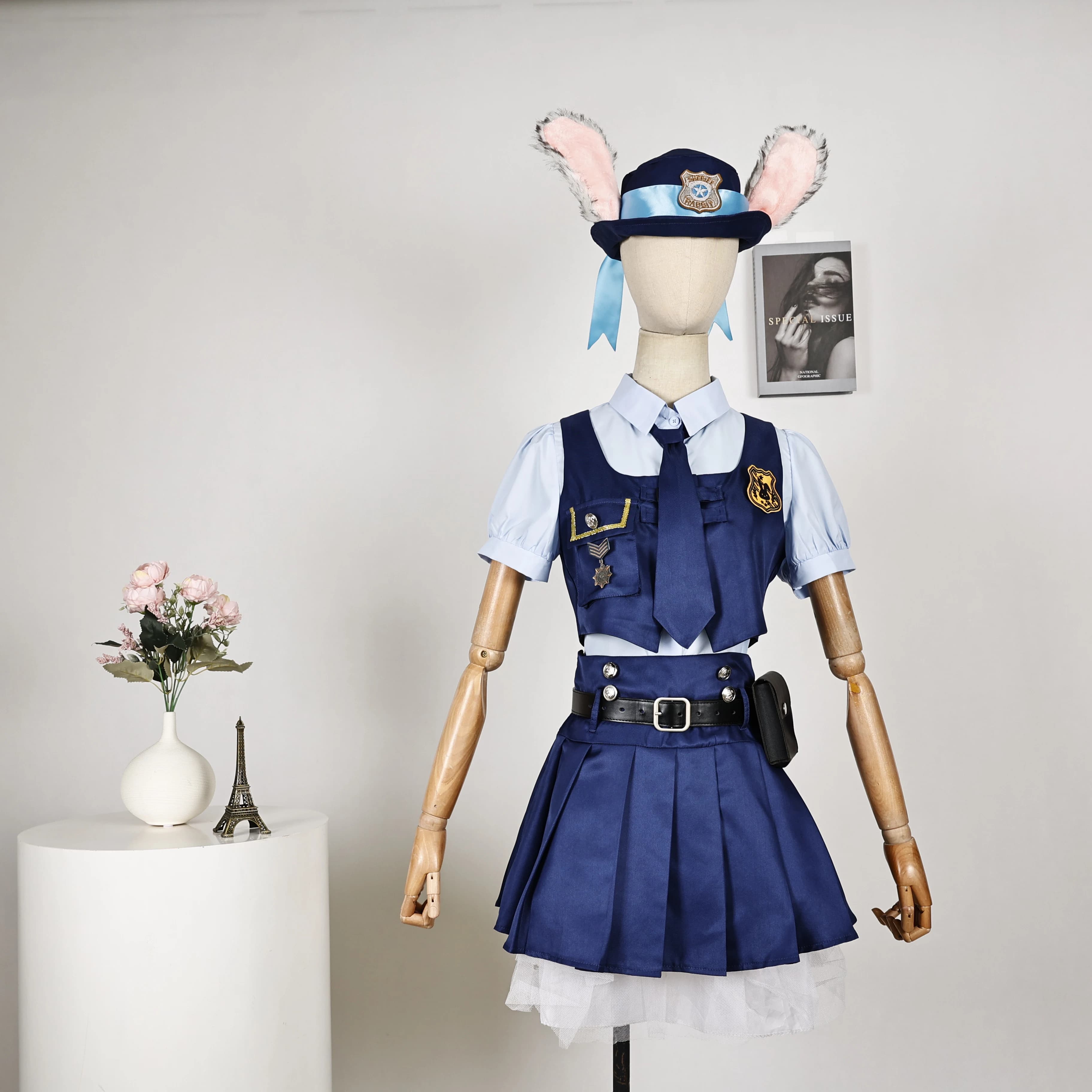 Judy Nick Cosplay Dress Zootopia Bunny Costume for Adult Women Carnival Party Outfit Police Rabbit Halloween Dress JK Uniform Ne