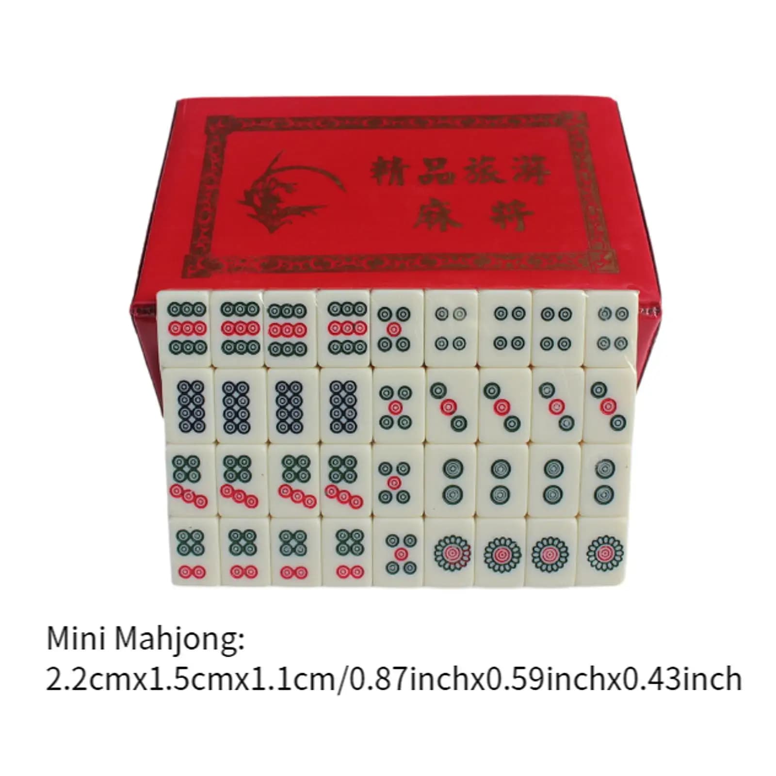 Set da Gioco Mahjong Portatile in Melamina, Mini Gioco da Tavolo Completo per Casa, Viaggi e Feste