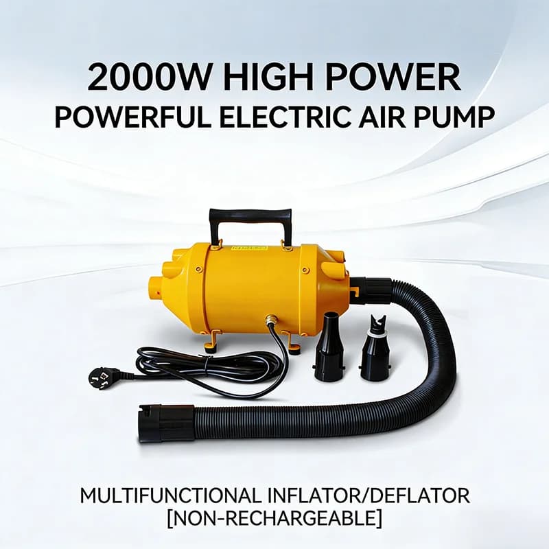 Pompa ad aria da 2000W, in ABS e rame, con portata di 4500L/min, adatta per paddle board, tende da campeggio, kayak e barche a remi.