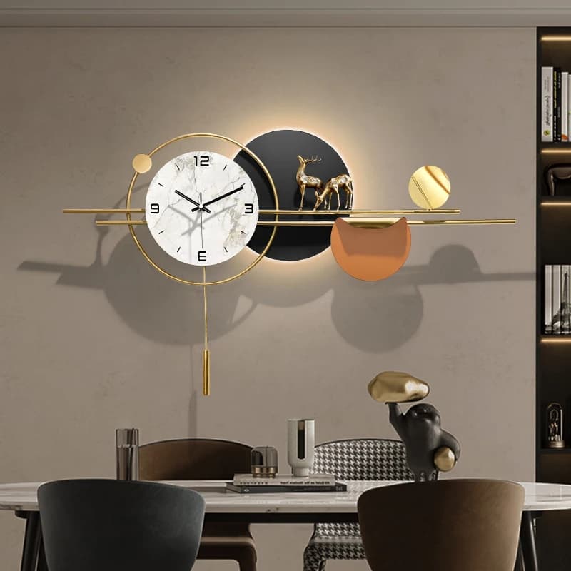 -+-Classic Night Light Wall Clock European No Sound Large Modern Wall Clock Design Living Room Reloj Digital Pared Household Goo