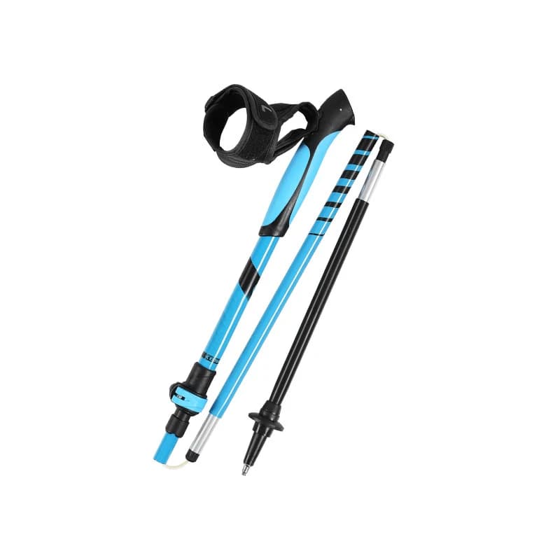 Outdoor Carbon Fiber Alpenstock Modern Style Telescoping Foldable Self-Defense Hiking Trekking Poles with EVA Handle