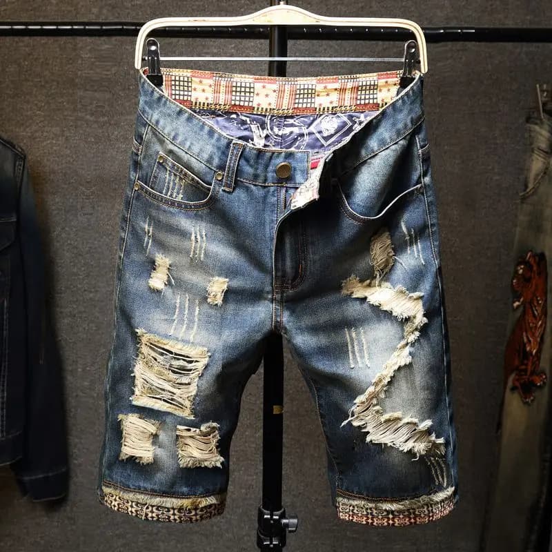 Men's best-selling cross-border denim shorts, five-inch summer trousers, half-length denim pants trendy new style 2026