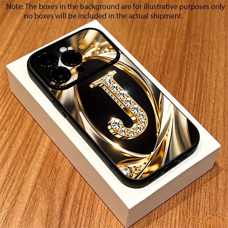 Matte Phone Case For iPhone 11 12 13 14 15 16 17 Pro Max Plus 16Pro X XS XR Personalized Initial N J Diamond Letter Phone Cover