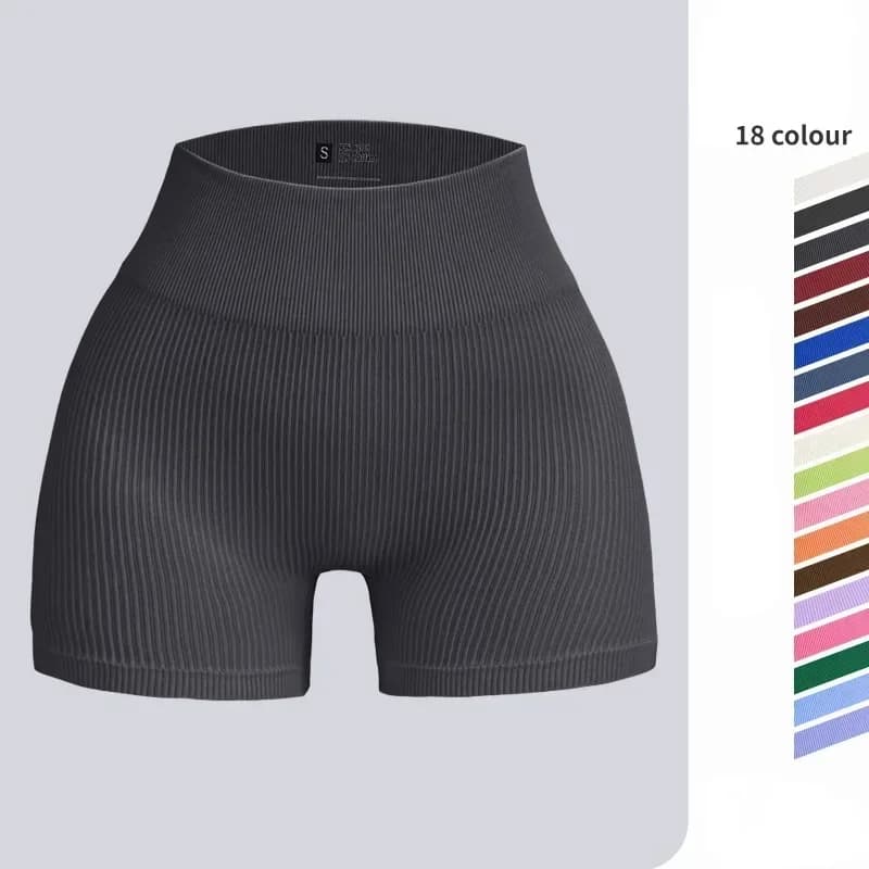 Pantaloncini da palestra da donna Pantaloncini elastici senza cuciture Vita alta Sollevamento fianchi Collant moda fitness Allenamento in palestra Pantaloncini da yoga da corsa