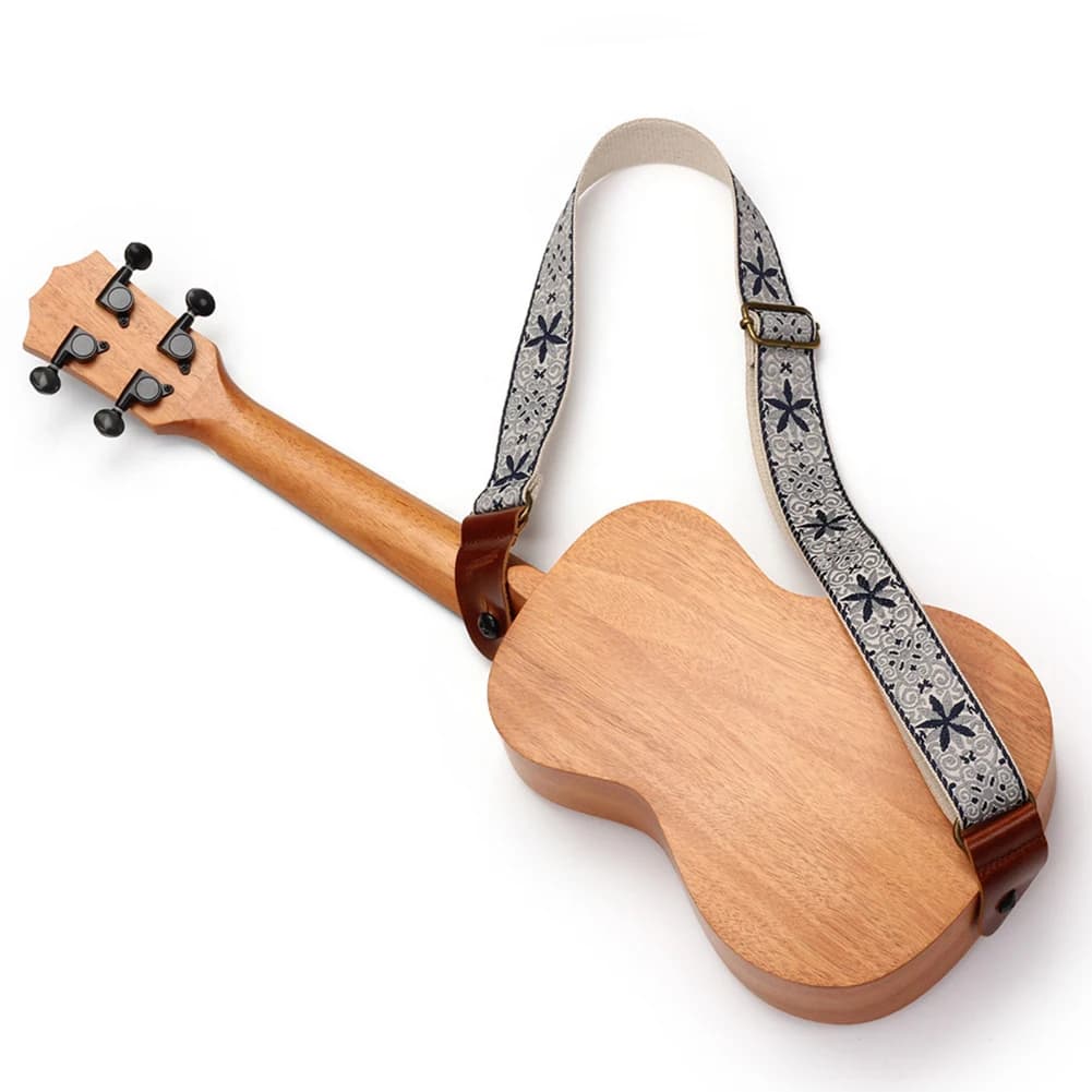 Tracolla per Chitarra e Basso con Ricamo Multicolore, Regolabile in Stile Etnico per Chitarra Classica, Mandolino, Banjo