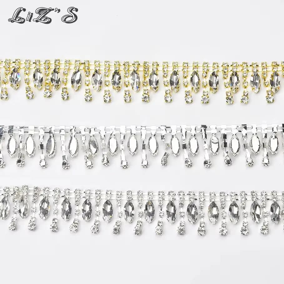 Base in metallo lucido cristallo occhio di cavallo strass artiglio catena nappa borsa fai da te scarpe abbigliamento decorazioni di nozze accessori