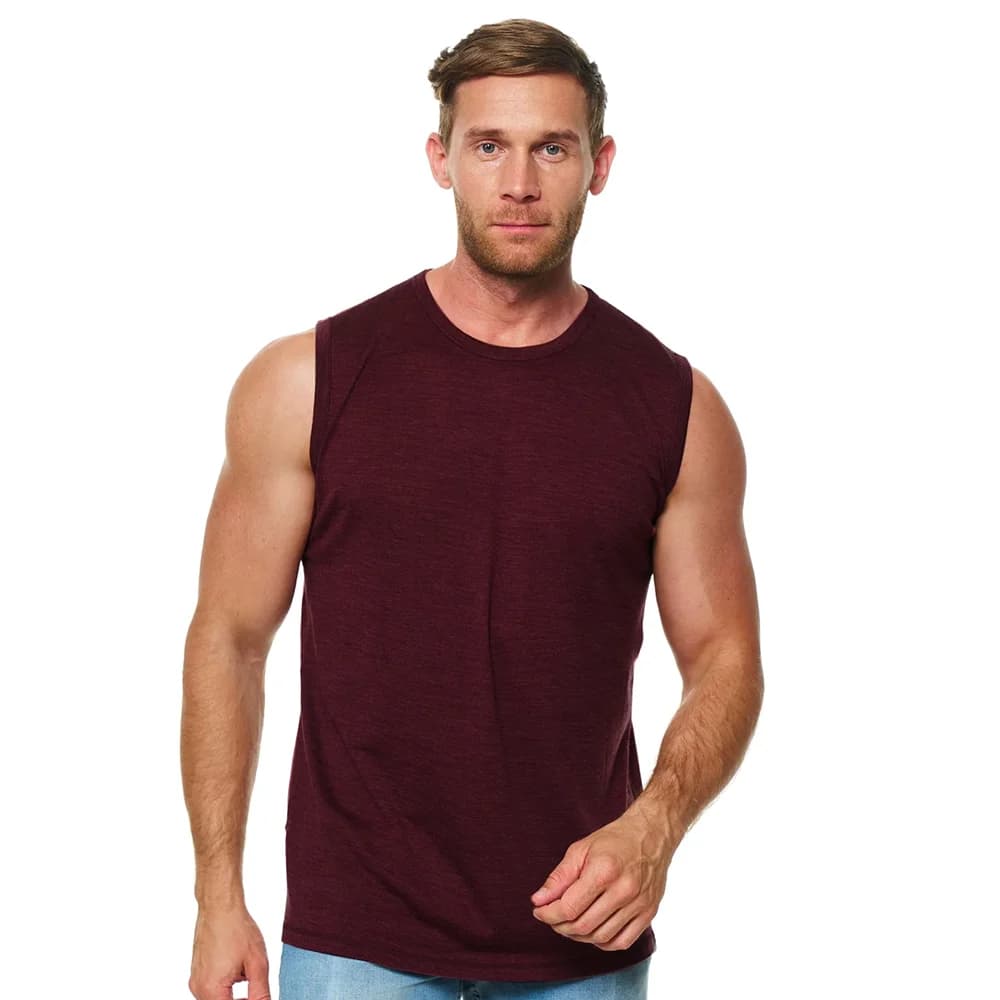 Canottiera da uomo in lana merino al 100%, camicia senza maniche, strati di base morbidi accanto alla pelle, comoda fuori porta