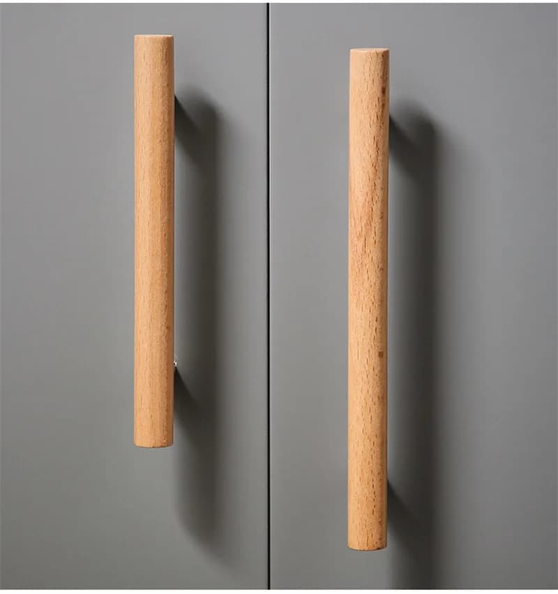 2 pz Maniglie per Mobili in Legno Massello, Maniglia a T per Armadio, Pomelli in Ottone per Cassetti, Maniglie per Cucina, Scarpiera, Fai da Te