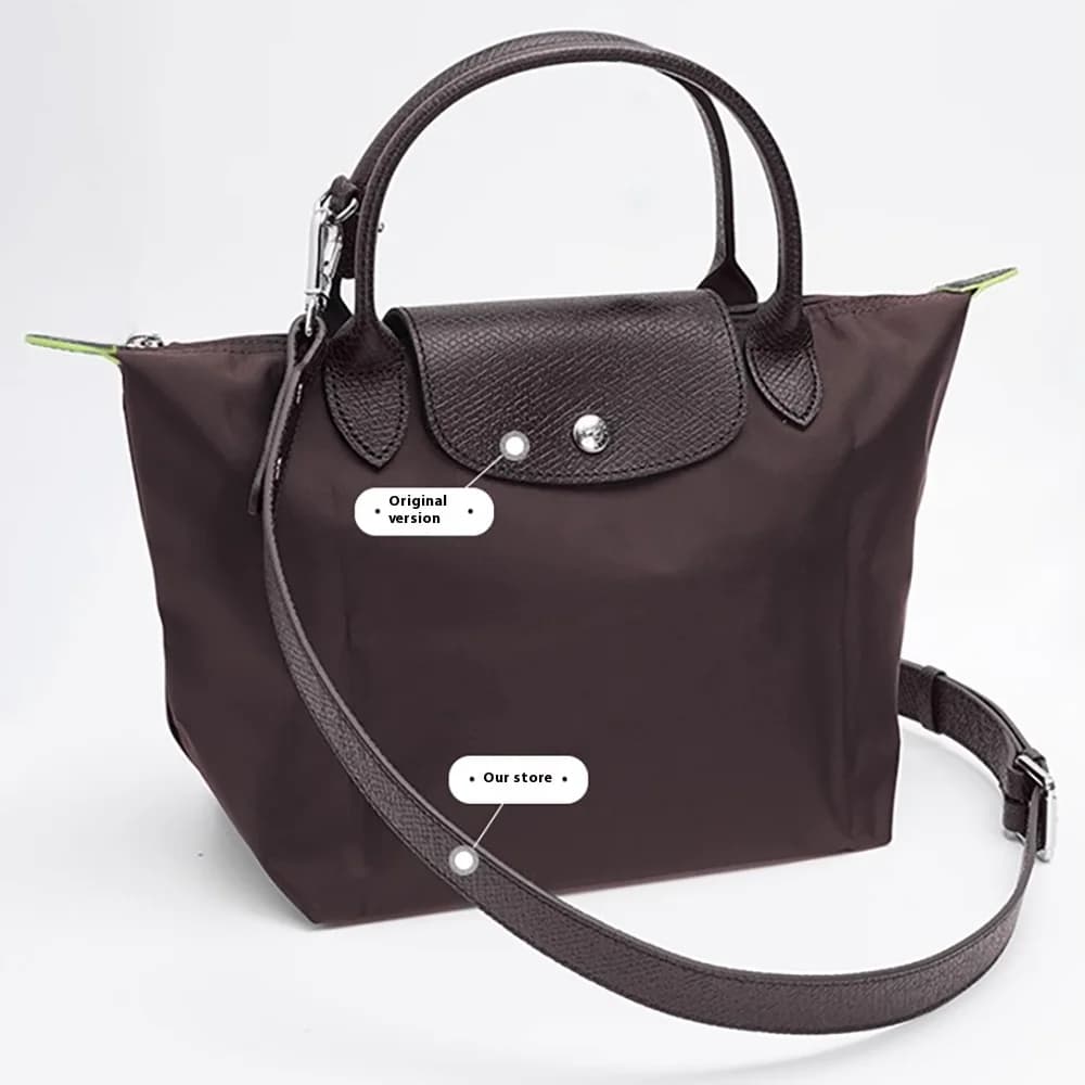 Longchamp Pomegranate bag leather strap with short handle, accessories for changing the bag without drilling