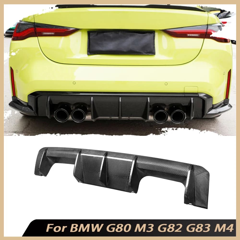 Prepreg Dry Carbon Rear Bumper Lip Diffuser Spoiler For BMW G80 M3 G82 G83 M4 2021+ ABS Car Diffuser Body Kits Accessories