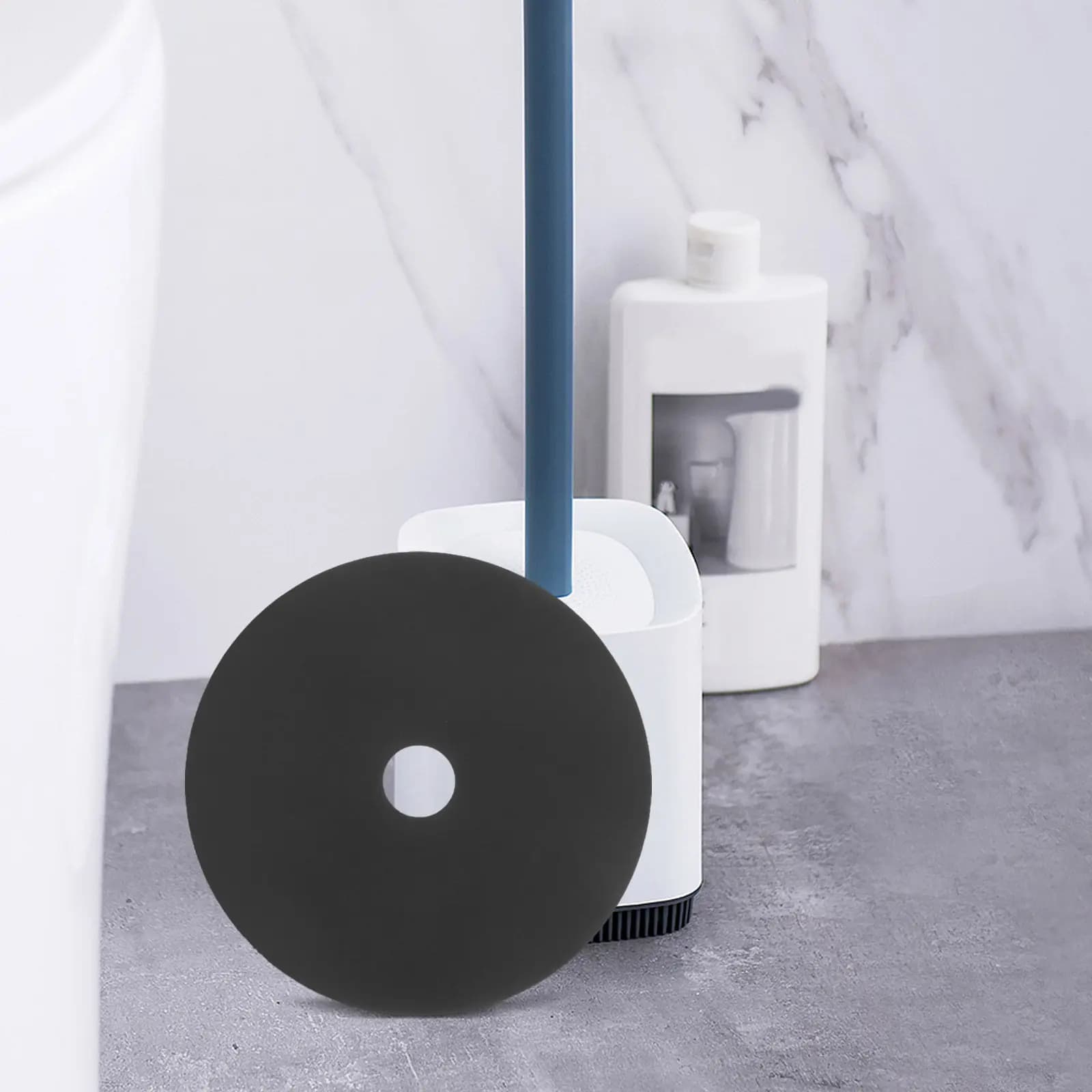 Set di 4 Coperture Protettive Antispruzzo per Spazzola WC, Ricambio per Spazzola da Bagno, Disco Rotondo Impermeabile