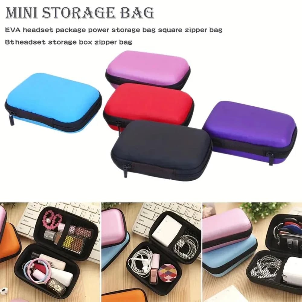 Borsa Portatile per Accessori da Viaggio, Custodia per Ricarica Auricolari, Borsa con Cerniera, Organizzatore Cavi da Viaggio, Contenitore per Elettronica