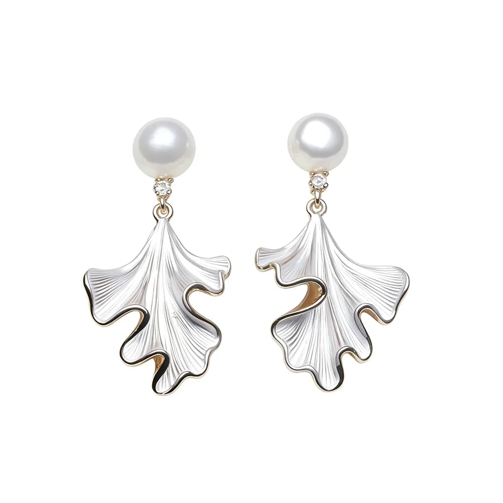 Real 925 Silver Natural Pearl Earrings Woman,Luxurious Dangling Freshwater Pearl Earring Wife Anniversary Gift White Black