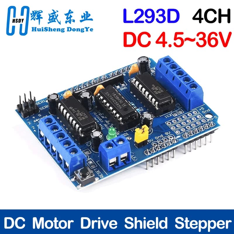 L293D Scheda driver motore passo-passo Modulo scudo di controllo Scheda di espansione azionamento motore per Arduino Mega2560 4 canali UNO R3