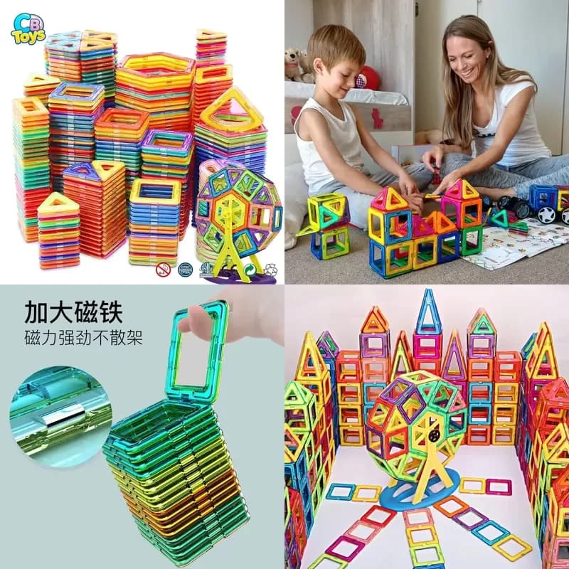 2024 HIgh Quality Wholesale Sale 6.5cm Colourful Intelligent Magnetic Toys Magnetic Blocks Magnetic Tiles