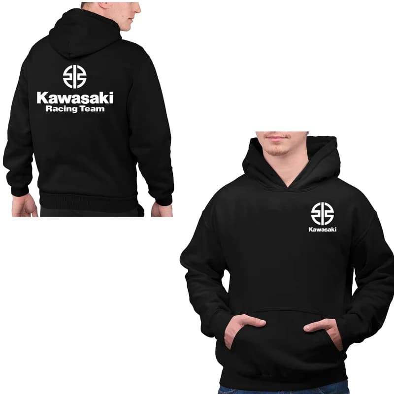 New Kawasaki motorcycle logo printed hooded sweatshirt for men and women in the 2025 autumn/winter collection