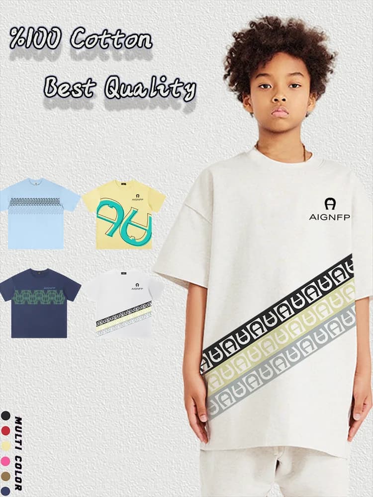Moda Bambini Camicia di cotone Tees 2025 Nuovo Casual Streetwear Bambino manica corta Tendenza Ragazzi T-shirt O Collo Top Teen Boy Abbigliamento