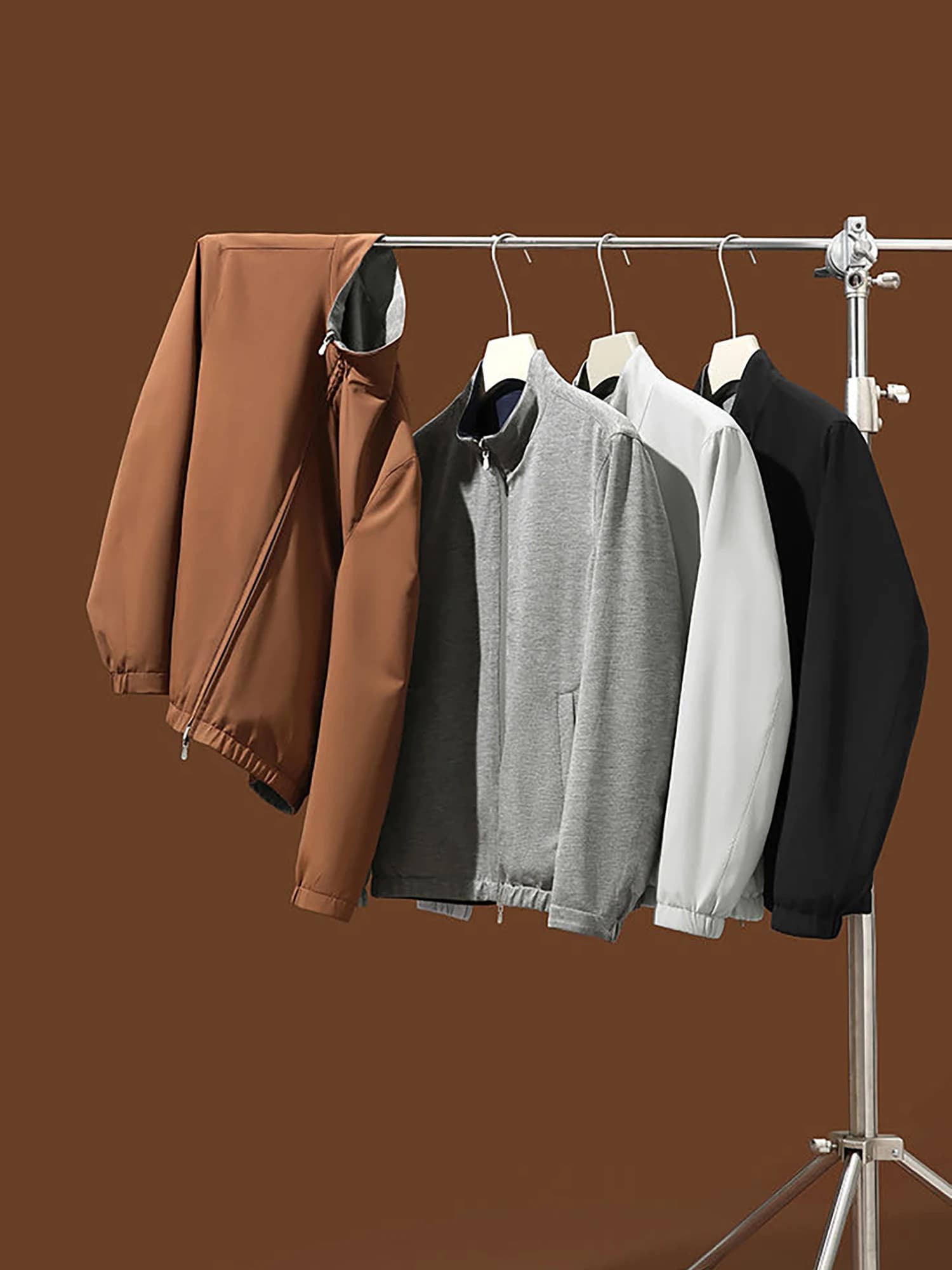 Classic Double-Sided Wear Outdoor Casual Stand Collar Comfortable Spring Jacket for Men Fashionable Urban Style Breathable Zi...