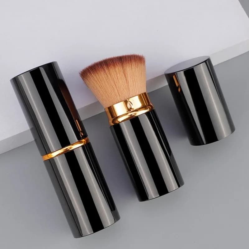 1pc Pennello per Trucco Professionale Retrattile in Fibra Morbida, Facile da Trasportare, con Punta Smussata, Tubolare, Multifunzione, Strumento Cosmetico
