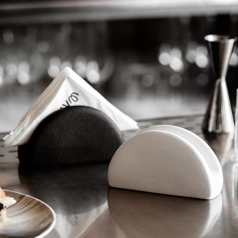 Portatovaglioli in ceramica in stile nordico Home Half Circle Design Clip in tessuto ristorante Hotel Cafe Seat Rack di stoccaggio del tessuto