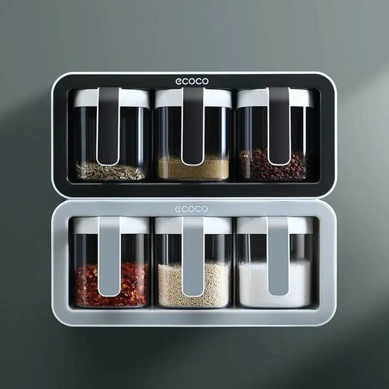 Set di Barattoli per Spezie da Cucina, Contenitore Combinato per Sale e Pepe in Plastica per Uso Domestico e Utensili da Cucina per Esterni