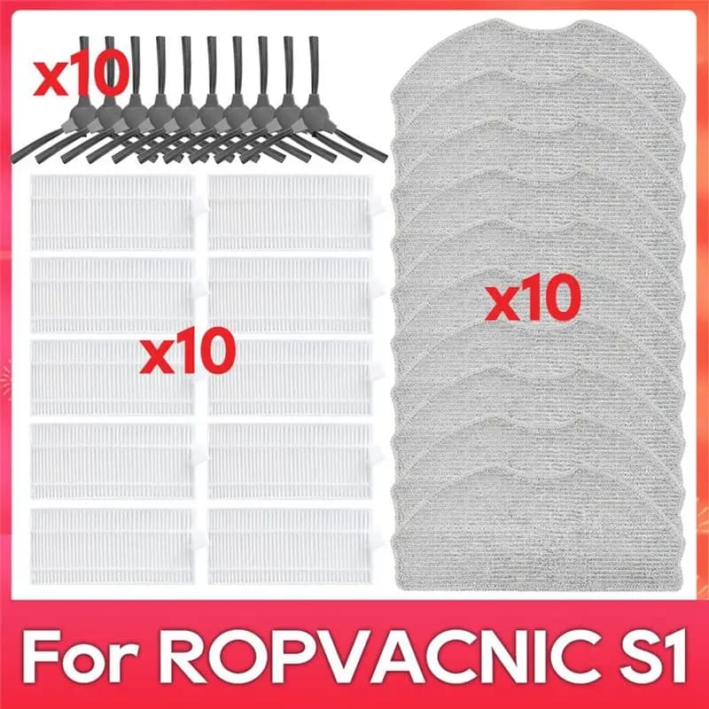ABUP-Per ROPVACNIC S1 Spazzola Laterale Filtro Hepa Panno per Pulizia Kit di Ricambio Accessori per Robot Aspirapolvere
