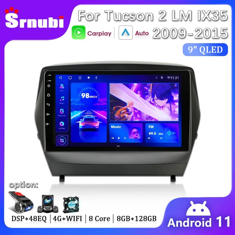 Srnubi 9 "Per Hyundai Tucson 2 LM IX35 2009-2015 Carplay Auto DSP 2din Android Auto Radio Multimedia Video Player di Navigazione GPS
