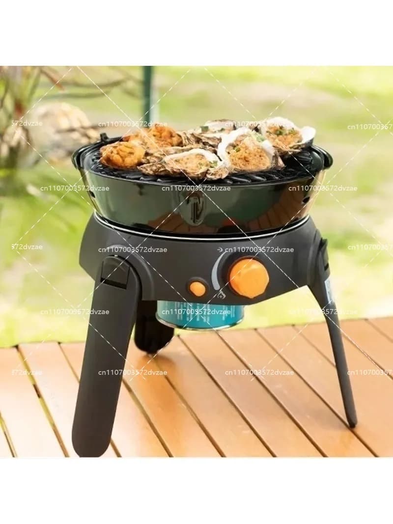 Outdoor Multi Function Gas Stove Camping BBQ Grill 6 PCS Foldable Picnic Cooking Gear For Tea Boiling And Grilling