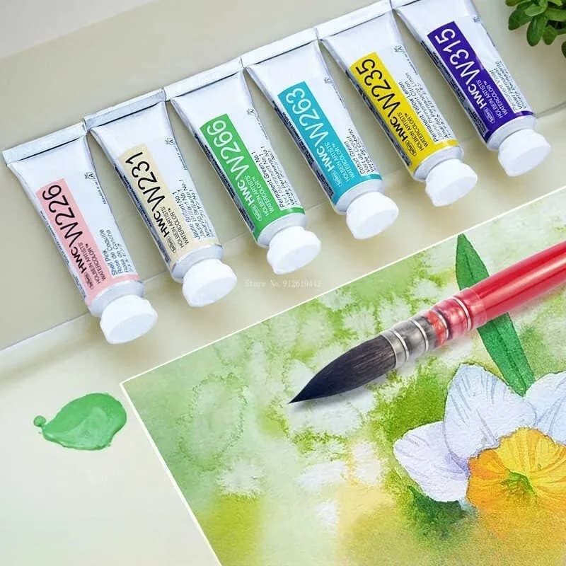 15Ml Holbein Watercolor Pigment Single Tube Portable Artist Professional Detailed Painting Transparent Water Color Creation