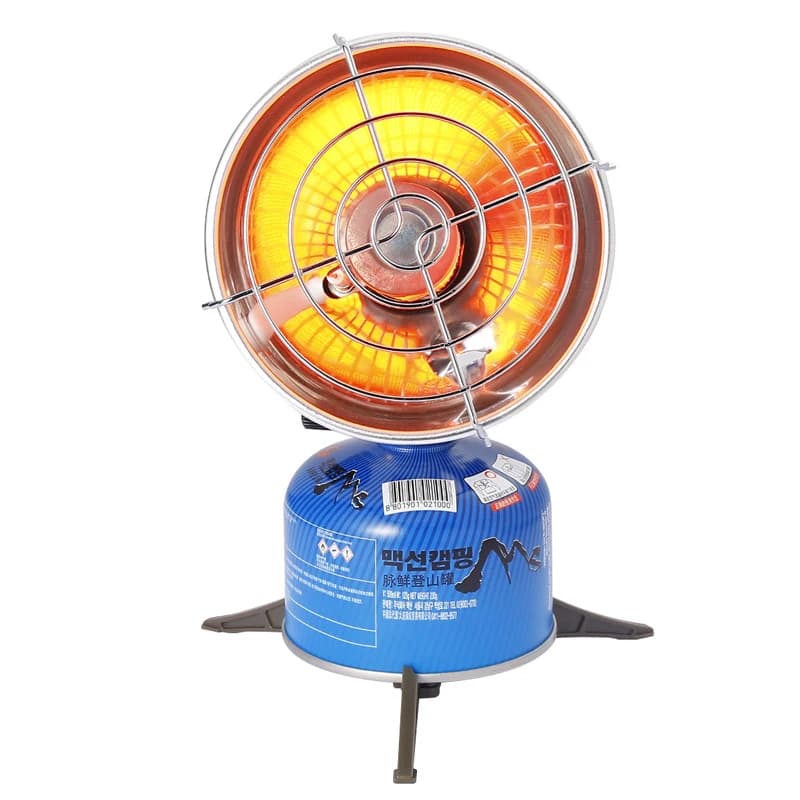 Mini external heating stove with electronic/manual ignition, camping gas stove, small portable heating stove for solar camping