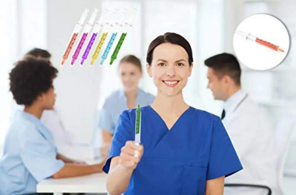 24pc Syringe Highlighter Pens with 6 Colors - Bulk Medical Theme Gifts for Nurses & Office Supplies