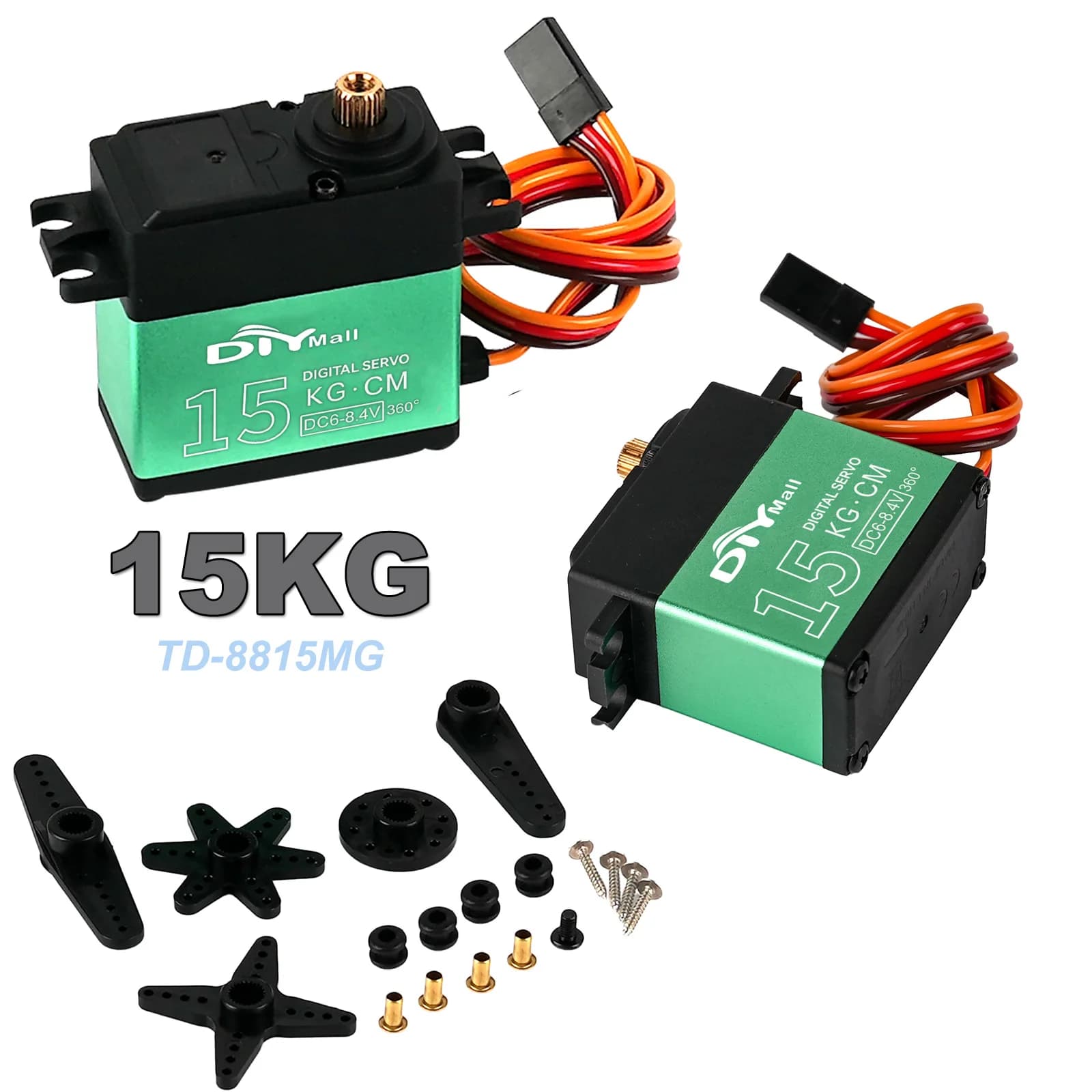 Motore con spazzole di carbone servo digitale da 15 kg TD-8815MG Ingranaggio in metallo 180 ° /270 ° /360 ° Servi per parti di potenza giocattolo modello di aereo per auto robot RC