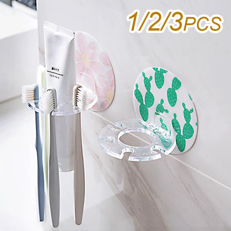 Portaspazzolino autoadesivo da parete senza foratura, organizer per bagno, porta rasoi, dispenser per dentifricio, accessori.