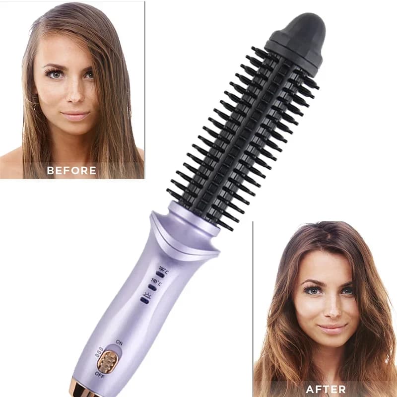 2 in 1 Hot Air Brush Hair Sprinkler Mini Electric Brush 2 in 1 Salon Hair Plate Bigodino Portable curling Styler