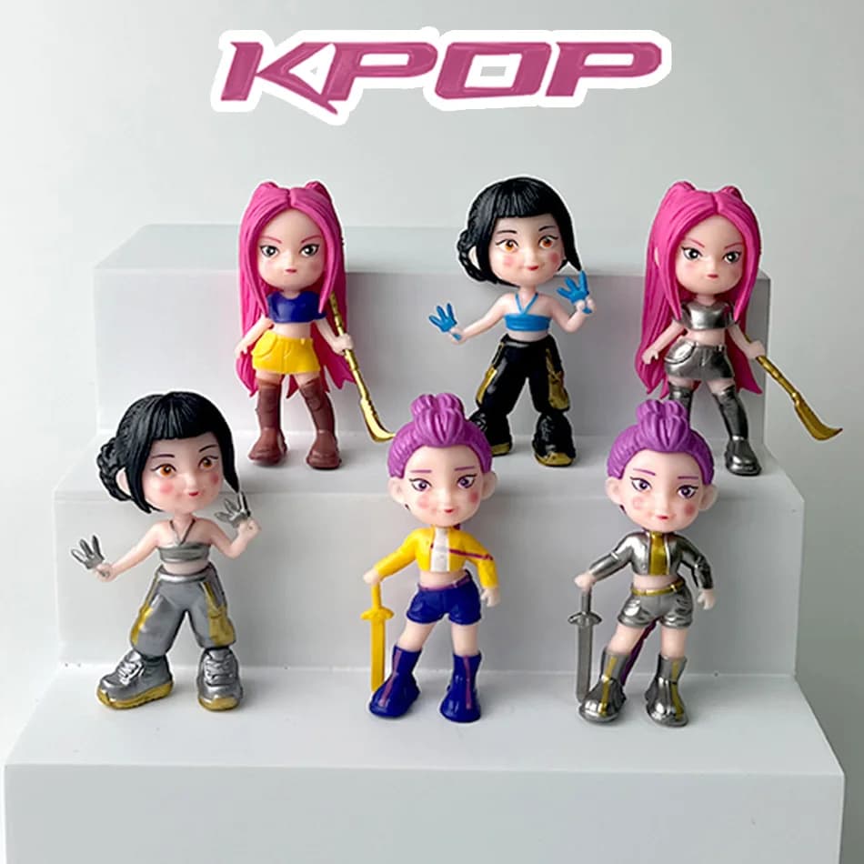 Kpop Demon Hunters Anime Figure Toys Simpatiche articolazioni mobili in PVC Action Figure Modello Bambole Decorazione di compleanno per bambini Regali giocattolo