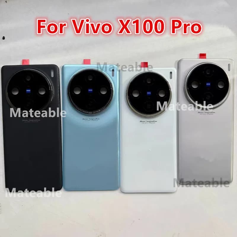 X100Pro Battery Back Cover For Vivo X100 Pro Rear Housing Repair Replace Phone Door Case + Camera Lens V2324A V2309