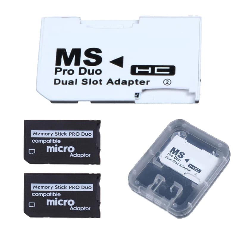2-1 pz TF a MS Card Memory Stick adattatore Plug and Play Mini Memory Stick Pro Duo Card Adapter Reader Dual Slot per PSP Card