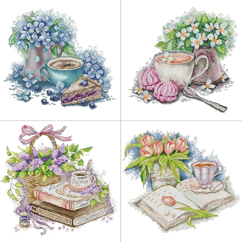 Still Life Flower Pattern Series Kit punto croce Set da cucito a mano fai da te 14CT 16CT 11CT ricamo ricamo decorazione per sala da pranzo fai da te