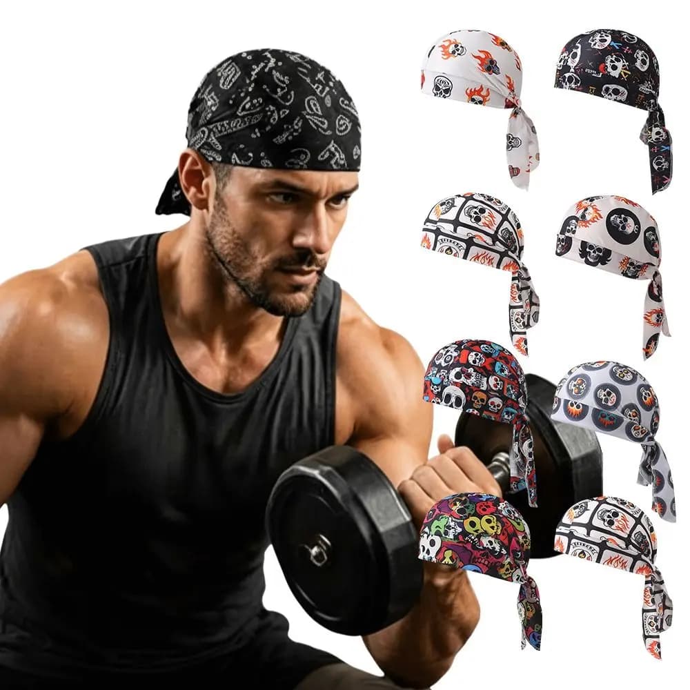 Lightweight Breathable Hijab Caps Adjustable Elastic Bandana Headscarf UV Protection Comfortable Cycling Head Wrap Running
