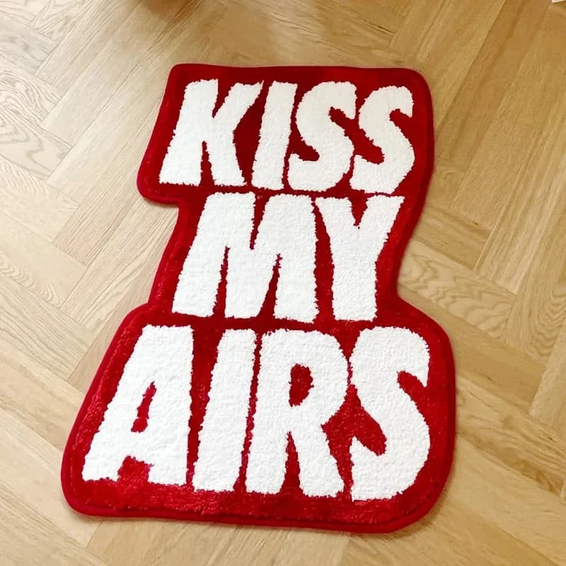 Tappeto VIKAMA, tappeto soffice rosso Kiss My Air, tappetino morbido, ideale per l'arredamento della camera da letto, soggiorno, regalo per la casa