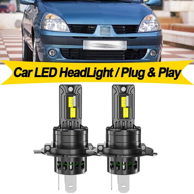 2 Pezzi Luci Auto H4 9003 Fari LED per Renault Captur 2018 2019 Clio Hatchback 2002-2010 H4 Fascio Alto/Basso