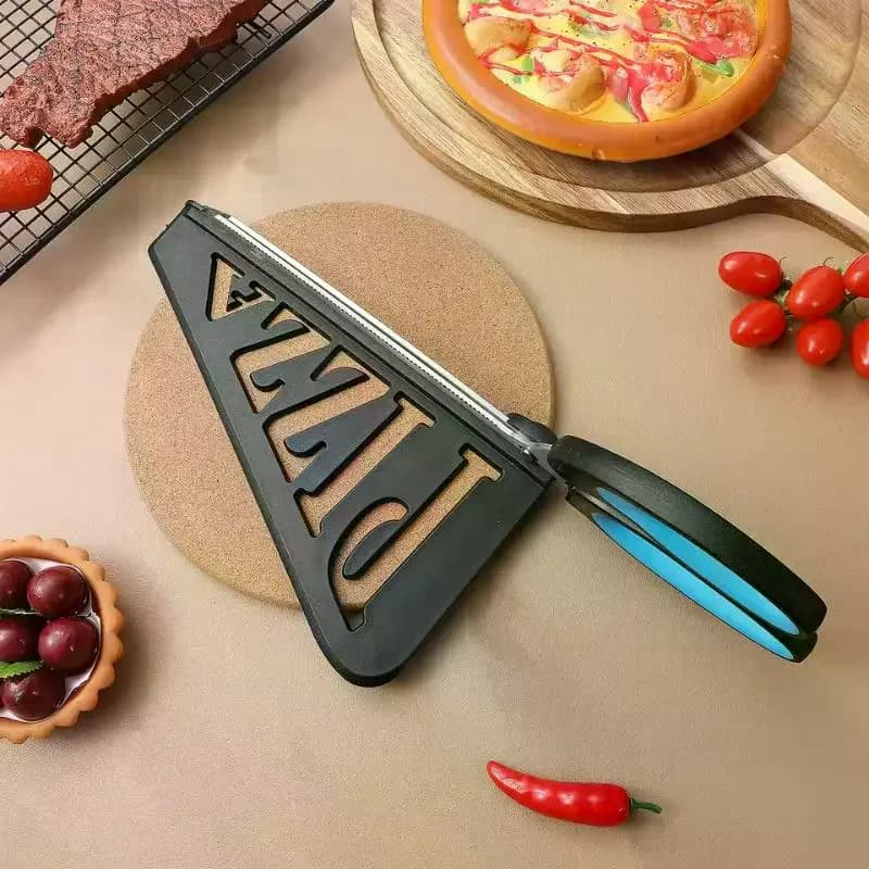 Forbici per Pizza, Utensile da Cucina in Acciaio Inox, Taglierina Multifunzionale con Spatola Staccabile
