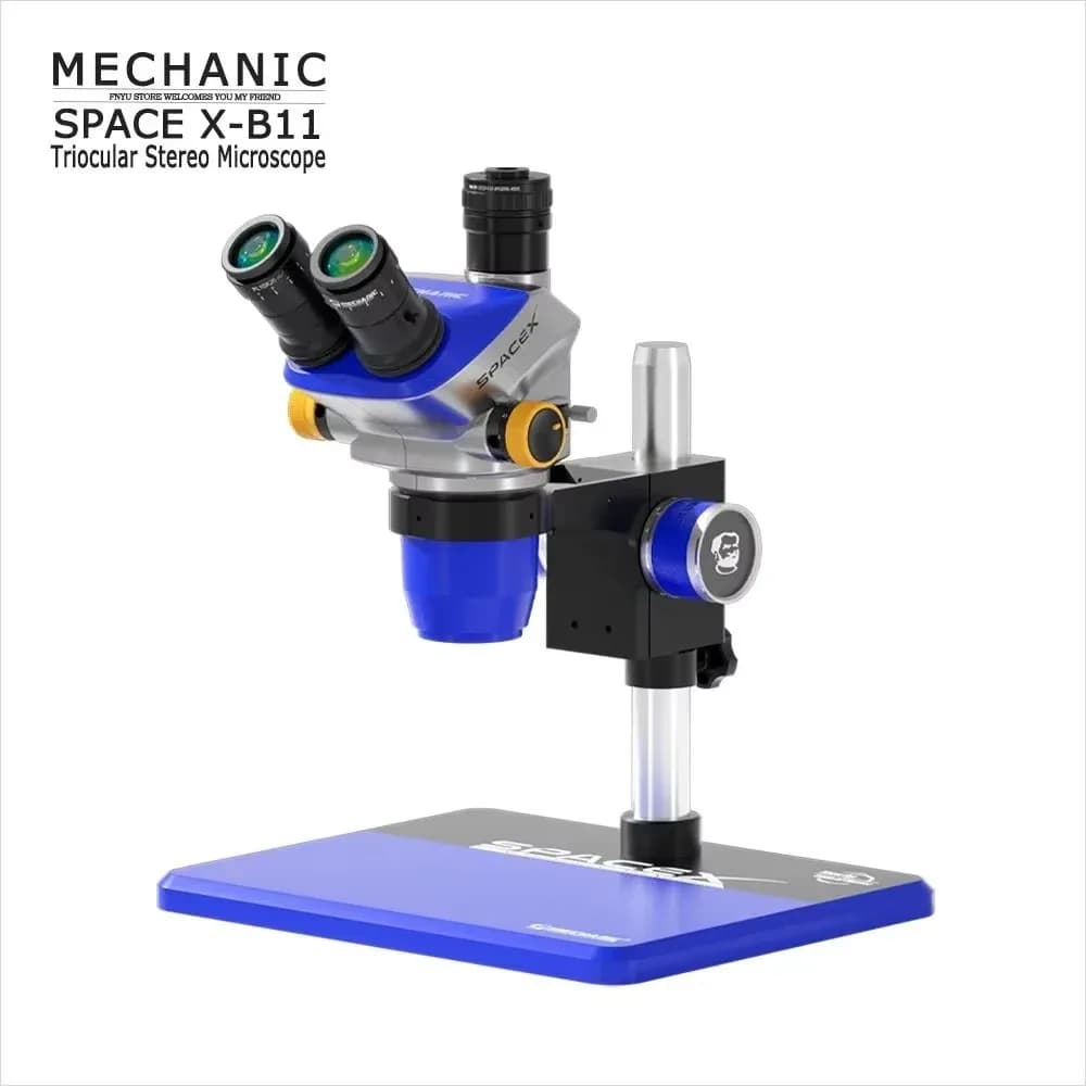 Microscopio Trinoculare Ranlraka SPACE X-B11/SPACE X-TSD con Zoom Continuo 6.5X-65X per Riparazione di Telefoni, PCB ed Elettronica