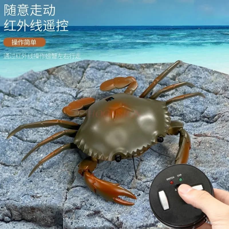 Granchio Elettrico Telecomandato Simulato, Modello di Granchio Peloso per Scherzi Divertenti per Bambini, Regalo Antistress