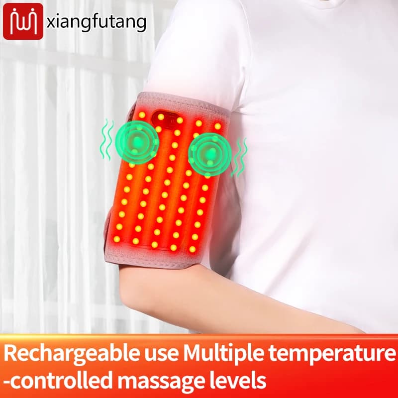 Rilievo riscaldante Braccio Polso Gomito Braccio Ginocchio Caviglia Gamba 3 Impostazioni di calore Timer wireless senza fili Alimentato tramite USB Massaggio con braccio a luce rossa