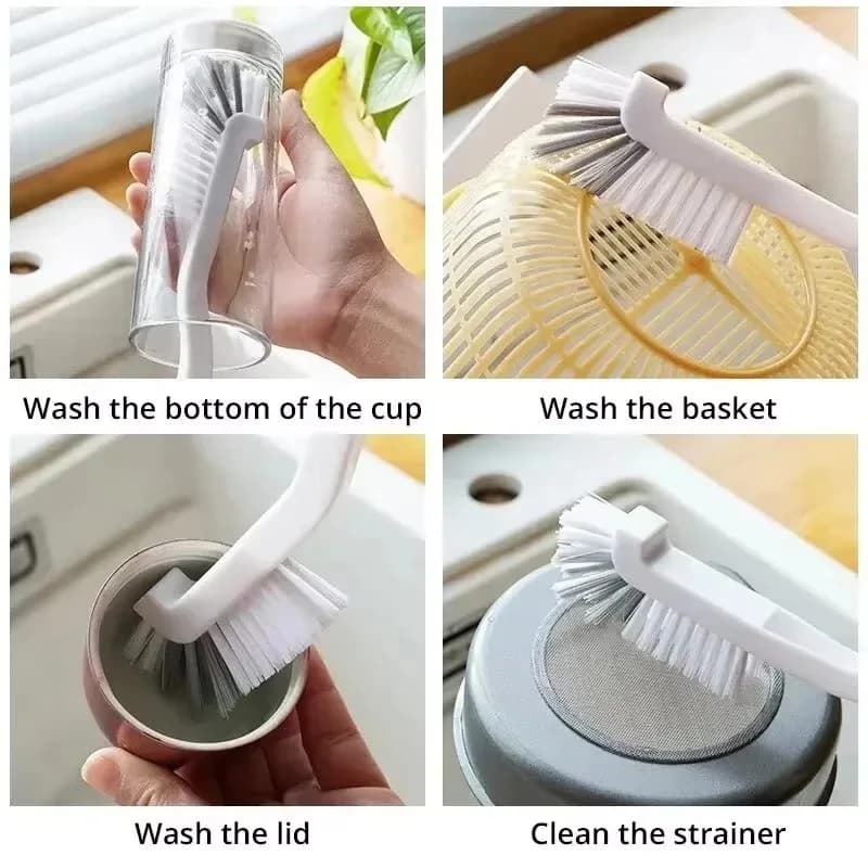 Kitchen Scrub Brush Long Handle Stiff Bristles Deep Cleaning Brush For Dish Sink Window Tile Track Corner Crevice Household