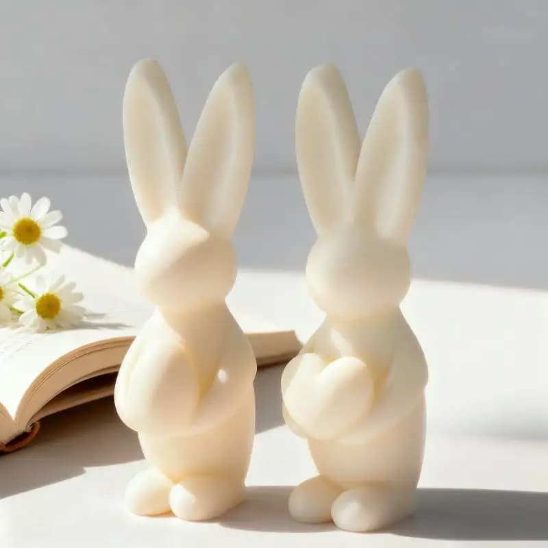Stampo in Silicone per Candele a Forma di Coniglietto Pasquale, per Resina Epossidica, Gesso Aromatico, Sapone Fatto a Mano