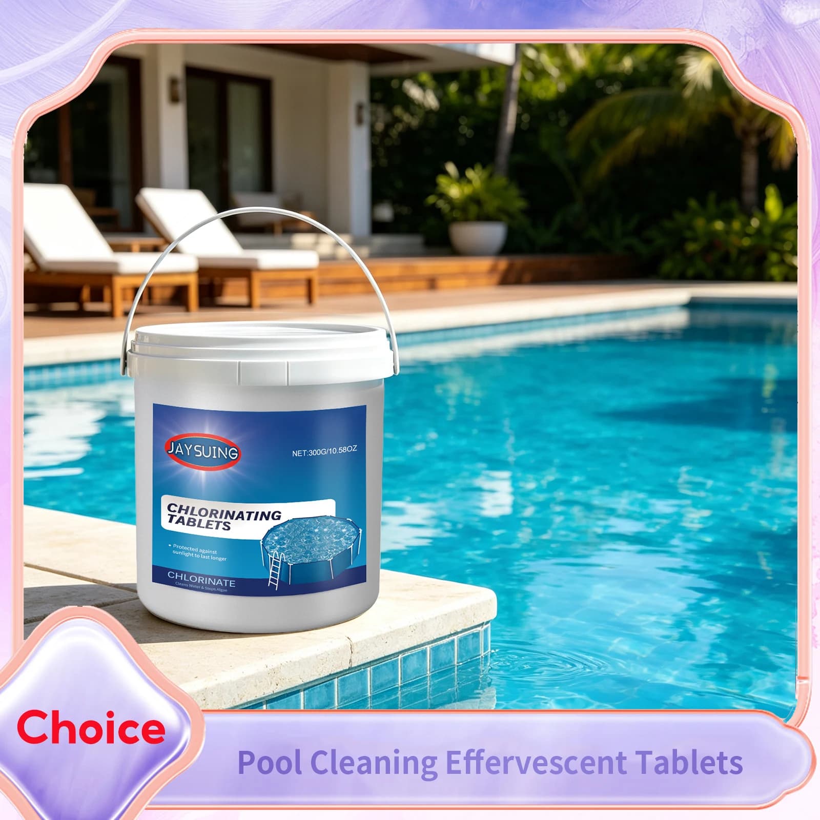 Swimming Pool Cleaning Effervescent Tablets Fast-Dissolving Removes Limescale Removal Odor Water Purification Pools Clean Tablet